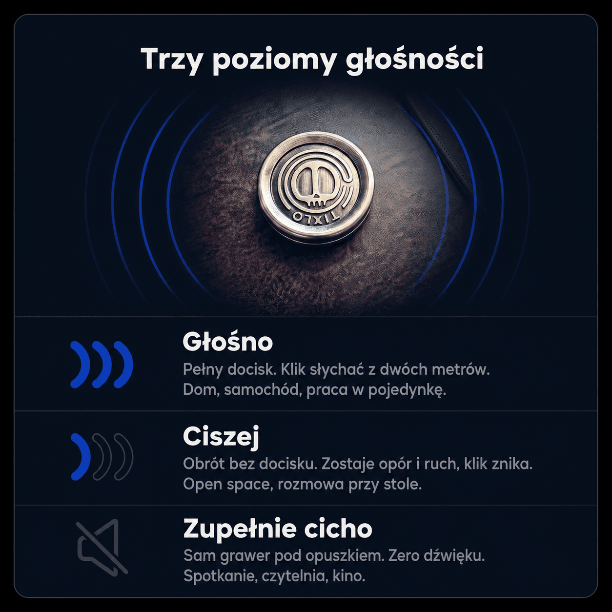 TIXLO - metalowy Fidget EDC, dla rąk które nie potrafią usiedzieć
