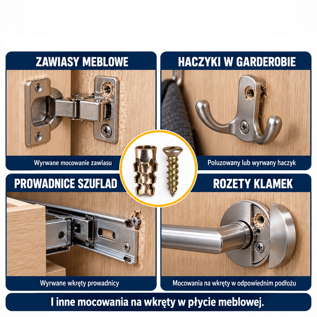 FIXLO – naprawia wyrwane zawiasy w meblach